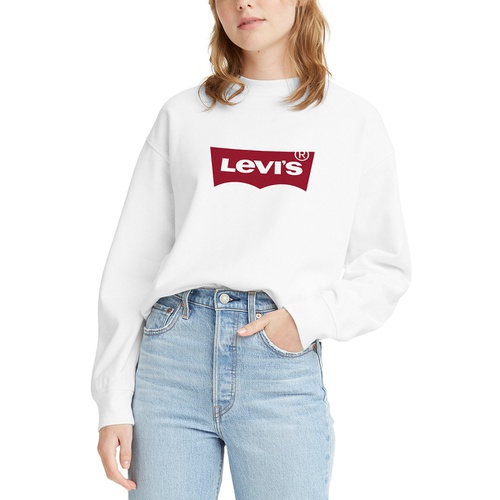 리바이스 Womens Comfy Logo Fleece Crewneck Sweatshirt