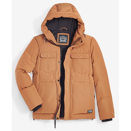 리바이스 Mens Quilted Hooded Puffer Jacket