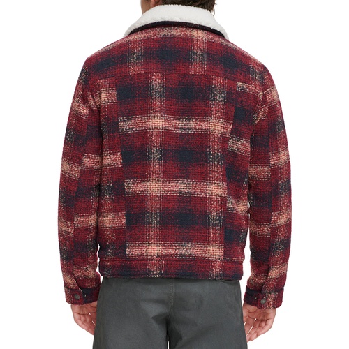 리바이스 Mens Plaid Fleece-Lined Trucker Jacket