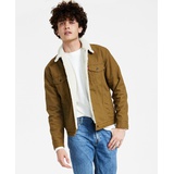 Mens Regular Fit Sherpa Canvas Trucker Jacket