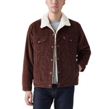 Mens Relaxed Fit Fleece Lined Snap-Front Trucker Jacket