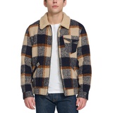 Mens Plaid Full-Zip Depot Jacket with Fleece Collar