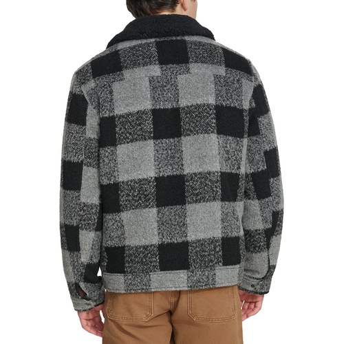 리바이스 Mens Plaid Full-Zip Depot Jacket with Fleece Collar