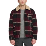 Mens Plaid Full-Zip Depot Jacket with Fleece Collar