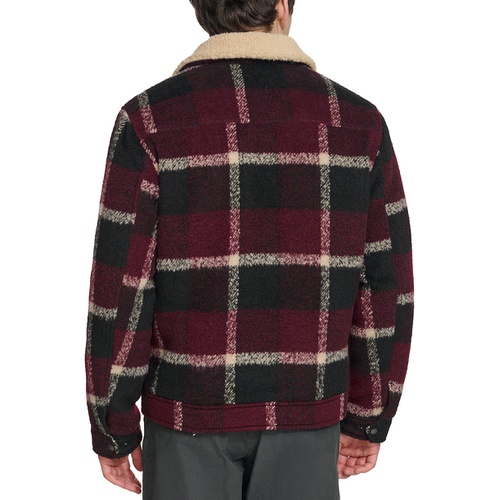 리바이스 Mens Plaid Full-Zip Depot Jacket with Fleece Collar