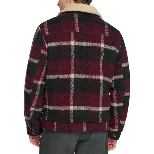 리바이스 Mens Plaid Full-Zip Depot Jacket with Fleece Collar