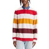 Mens Relaxed-Fit Long Sleeve Striped Rugby Shirt