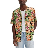 Mens Printed Relaxed Short-Sleeve Camp Shirt