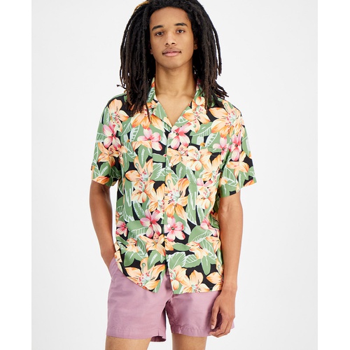 리바이스 Mens Printed Relaxed Short-Sleeve Camp Shirt