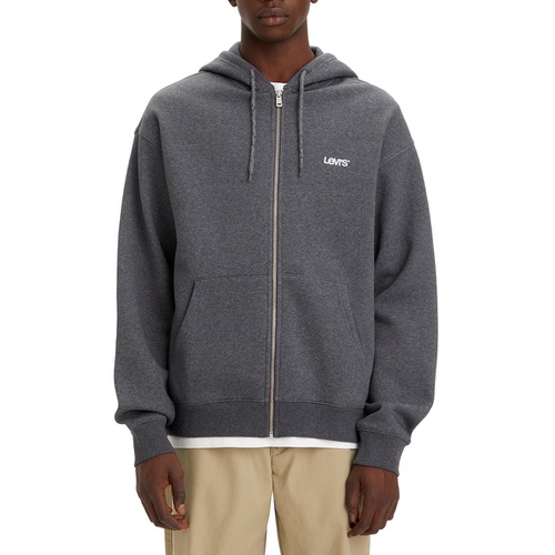 리바이스 Mens Fleece Relaxed-Fit Zip-Up Hoodie