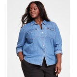 Trendy Plus Size Essential Western Cotton Shirt