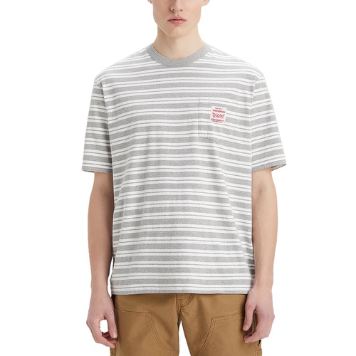 리바이스 Mens Workwear Relaxed-Fit Stripe Pocket T-Shirt