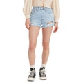 Womens 501 Button Fly Cotton High-Rise Denim Shorts