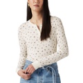 Womens Jakob Long Sleeve Waffle-Knit Henley Top