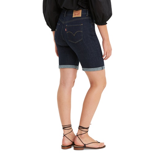 리바이스 Womens Stretch Mid Rise Denim Bermuda Shorts