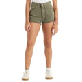 Womens 501 Button Fly Cotton High-Rise Denim Shorts