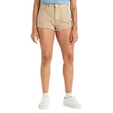 Womens 501 Button Fly Cotton High-Rise Denim Shorts