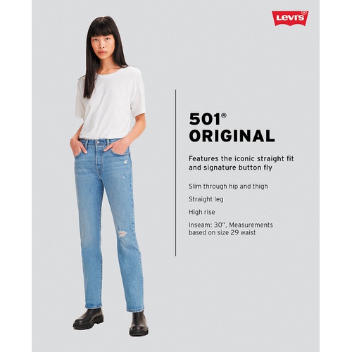 리바이스 Womens 501 Original-Fit Straight-Leg Jeans