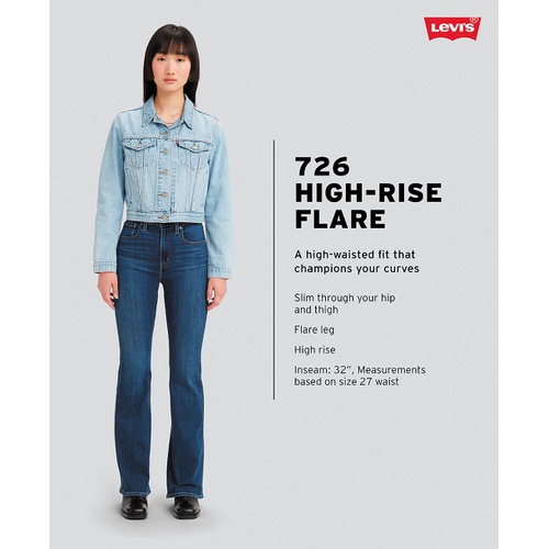 리바이스 Womens 726 High Rise Slim Fit Flare Jeans