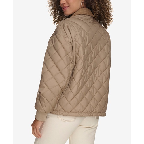 리바이스 Womens Diamond Quilted Bomber with Corduroy Collar