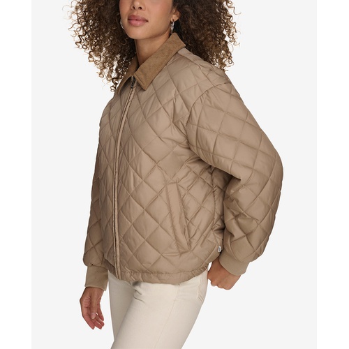 리바이스 Womens Diamond Quilted Bomber with Corduroy Collar