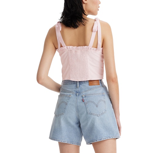 리바이스 Luciana Cotton Tie-Shoulder Smocked-Back Top