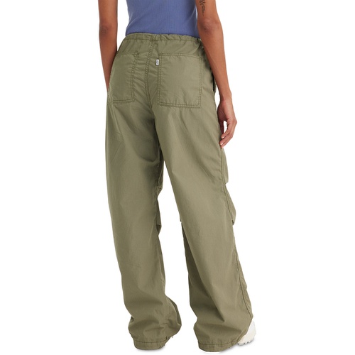 리바이스 Womens Solid Drawstring-Waist Cotton Parachute Pants