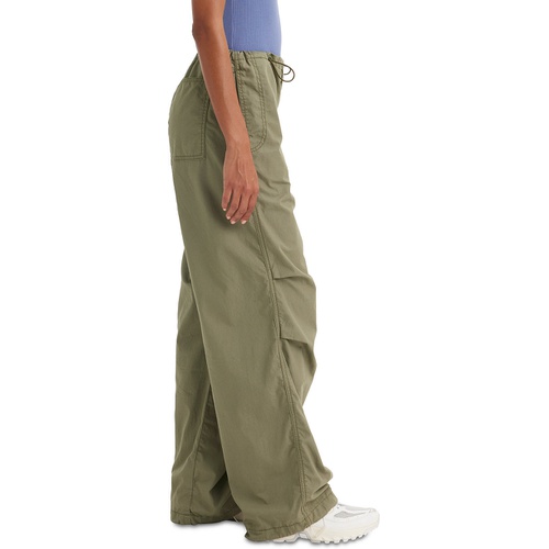 리바이스 Womens Solid Drawstring-Waist Cotton Parachute Pants