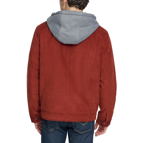 리바이스 Mens Hooded Corduroy Zip Jacket