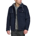 Mens Hooded Corduroy Zip Jacket