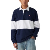 Mens Relaxed-Fit Long Sleeve Colorblocked Rugby Shirt