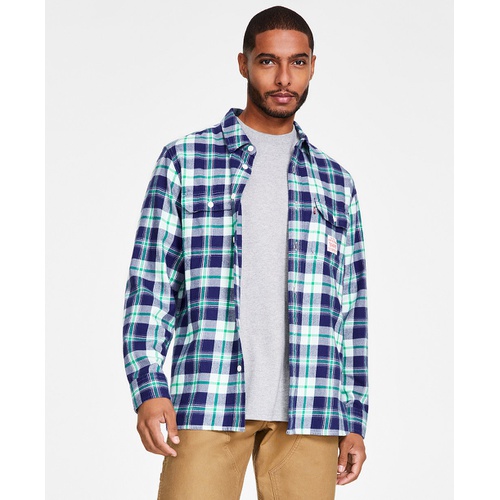 리바이스 Mens Worker Relaxed Fit Plaid Button Down Shirt