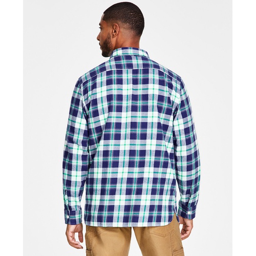 리바이스 Mens Worker Relaxed Fit Plaid Button Down Shirt