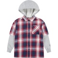 Levis Kids Long Sleeve Hoodie and Flannel Twofer Shirt (Big Kids)