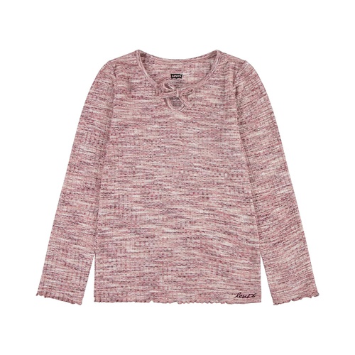 리바이스 Levis Kids Long Sleeve Space Dye Rib Knit Top (Big Kids)