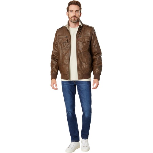리바이스 Mens Levis Two-Pocket Military Bomber with Sherpa Lining