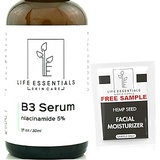 Life Essentials Skin Care Niacinamide 5% Vitamin B3 Serum- 1 Fl. Oz.- Anti-Aging Face Cream That Tightens Pores, Reduces Acne Scars and Wrinkles, Boosts Collagen & Repairs Skin - Niacinamide Serum for