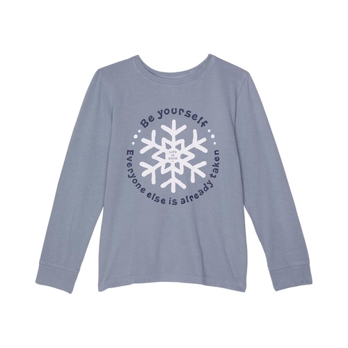  Life is Good Be Yourself Snowflake Long Sleeve Crusher Tee (Toddler)