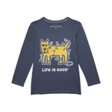Life is Good Rocket Holiday Lights Long Sleeve Crusher Tee (Toddler)