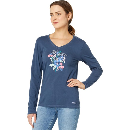  Life is Good The Answer Is Love Wildflowers Long Sleeve Crusher-Lite Vee