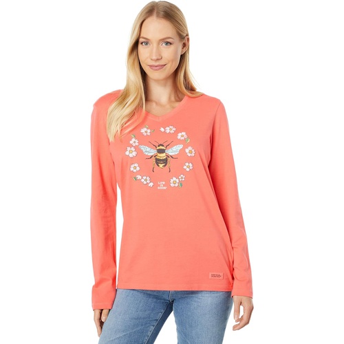  Life is Good Flowerbee Long Sleeve Crusher Vee