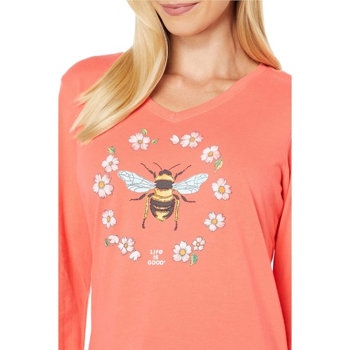  Life is Good Flowerbee Long Sleeve Crusher Vee