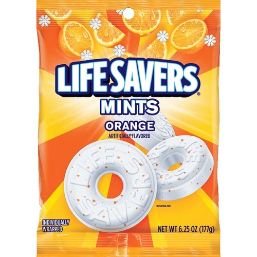  LIFE SAVERS Orange Mints Candy Bag, 6.25 ounce (Pack of 12)