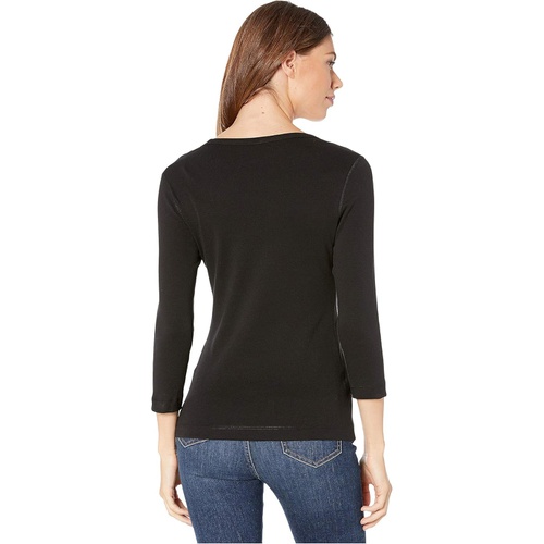  Lilla P 1X1 3/4 Sleeve Scoop Neck Tee