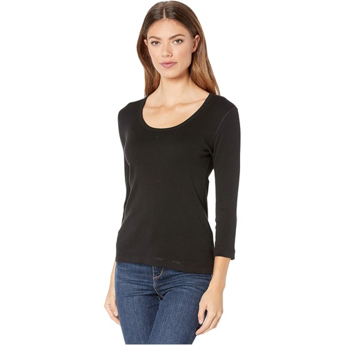  Lilla P 1X1 3/4 Sleeve Scoop Neck Tee