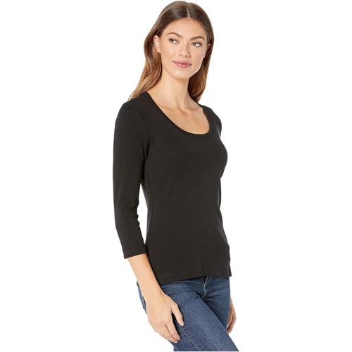  Lilla P 1X1 3/4 Sleeve Scoop Neck Tee