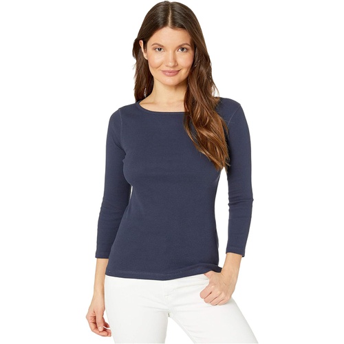  Lilla P 1x1 Rib 3/4 Sleeve Boatneck Top