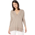 Lilla P 3u002F4 Sleeve Shawl Collar Tunic Sweater