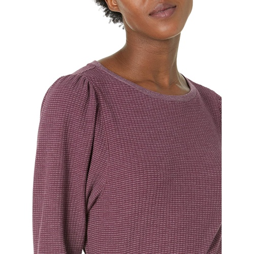  Lilla P Puff Sleeve Textured Waffle Boatneck