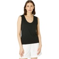 Lilla P Sleeveless Scoop Neck Tank in Loose Knit Slub